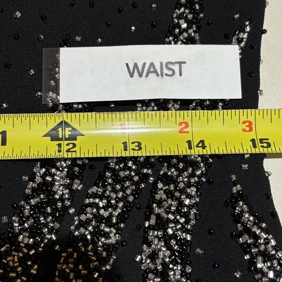 VTG Aspeed Womens Y2K Beaded Maxi Formal Evening Gown Dress Sz M Black Prom Glam - Picture 13 of 16